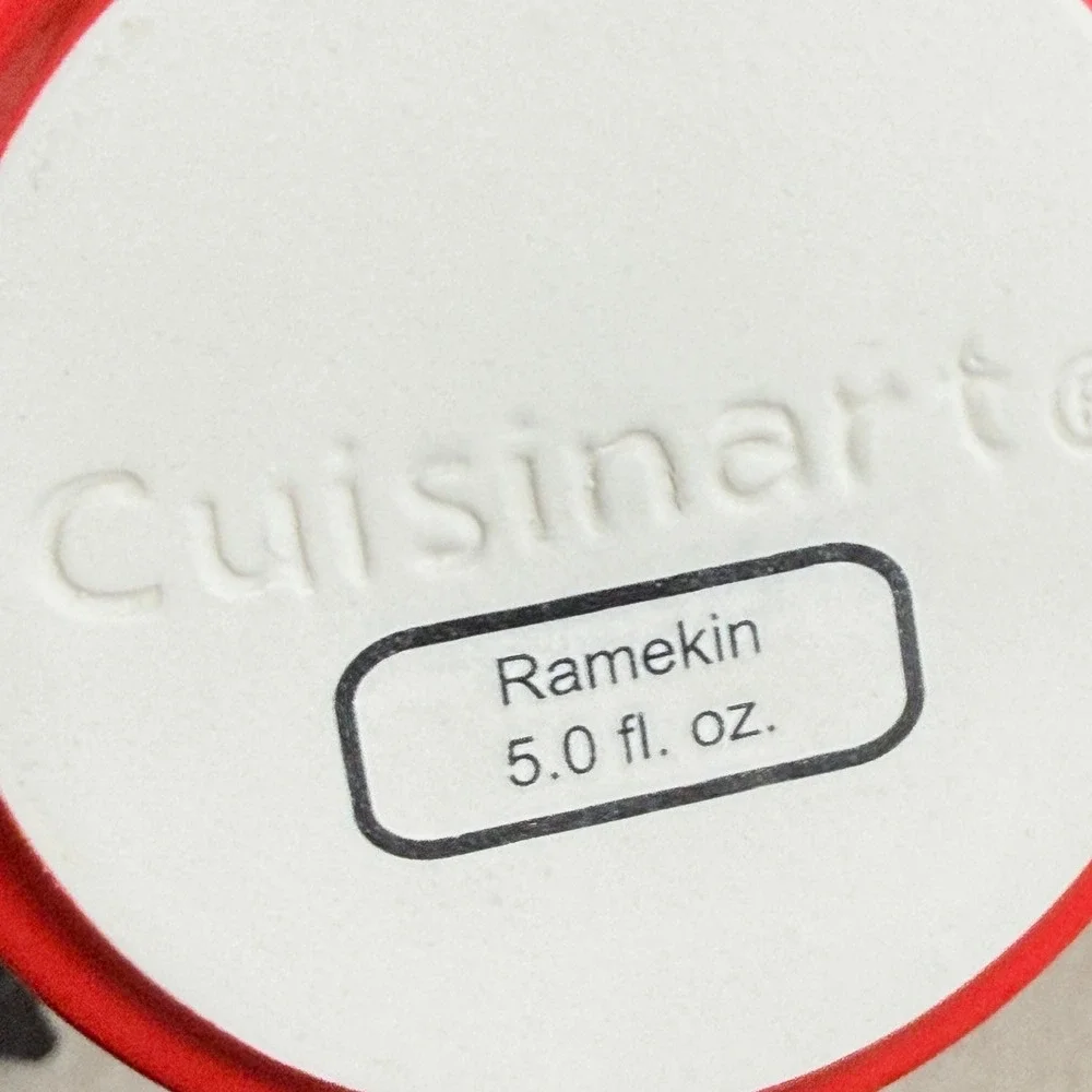 Cuisinart Ramekin Set 4 5oz Red Excellent Ceramic Round Mini Souffle Bowls